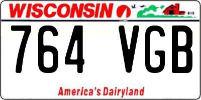 WI license plate 764VGB