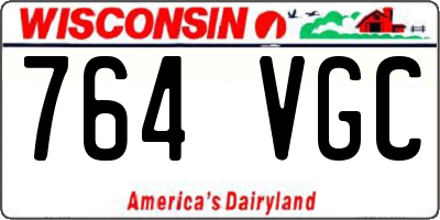 WI license plate 764VGC