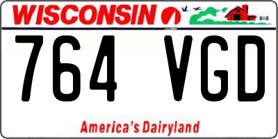 WI license plate 764VGD