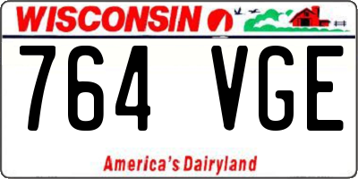 WI license plate 764VGE