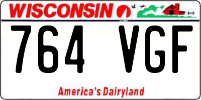WI license plate 764VGF