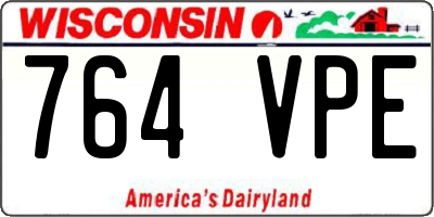 WI license plate 764VPE