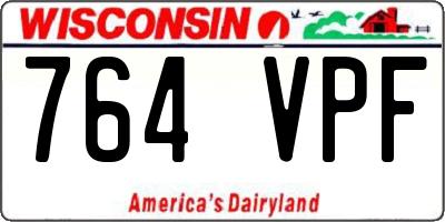 WI license plate 764VPF