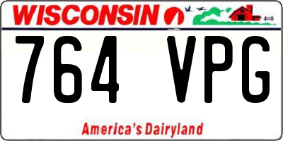 WI license plate 764VPG