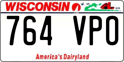 WI license plate 764VPO