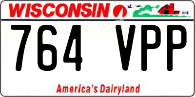 WI license plate 764VPP