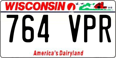WI license plate 764VPR