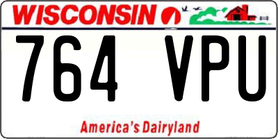 WI license plate 764VPU