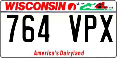 WI license plate 764VPX