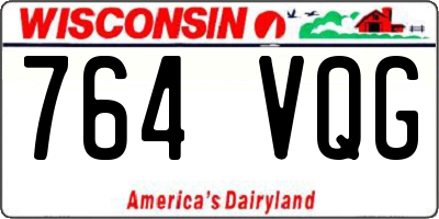 WI license plate 764VQG