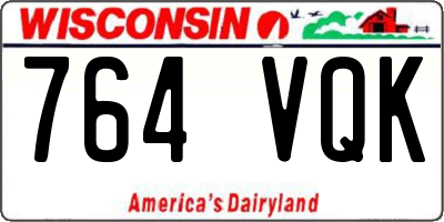 WI license plate 764VQK