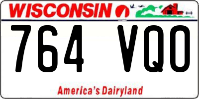 WI license plate 764VQO