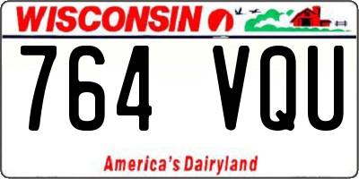 WI license plate 764VQU