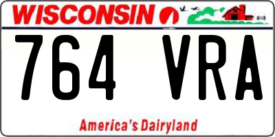 WI license plate 764VRA