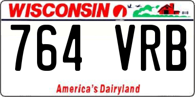 WI license plate 764VRB