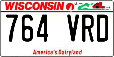 WI license plate 764VRD