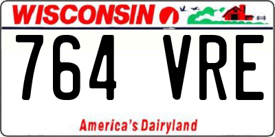 WI license plate 764VRE