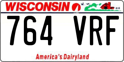 WI license plate 764VRF