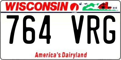 WI license plate 764VRG