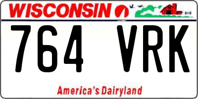 WI license plate 764VRK