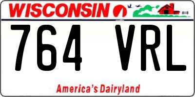 WI license plate 764VRL