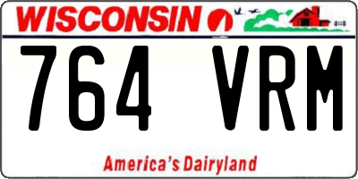 WI license plate 764VRM