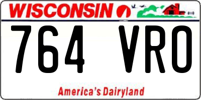 WI license plate 764VRO