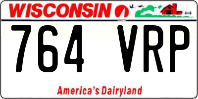 WI license plate 764VRP