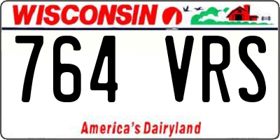 WI license plate 764VRS