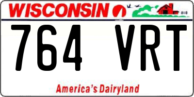 WI license plate 764VRT