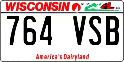 WI license plate 764VSB