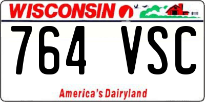 WI license plate 764VSC