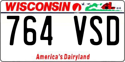 WI license plate 764VSD