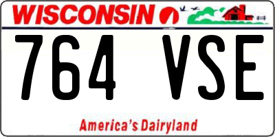 WI license plate 764VSE