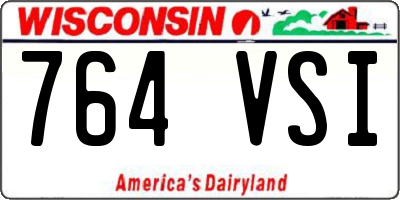 WI license plate 764VSI
