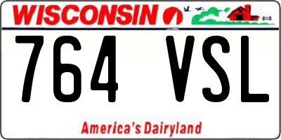 WI license plate 764VSL
