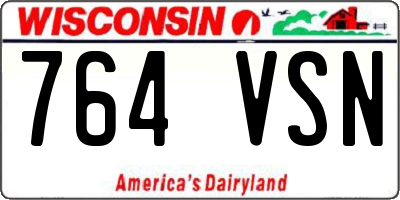 WI license plate 764VSN