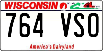 WI license plate 764VSO