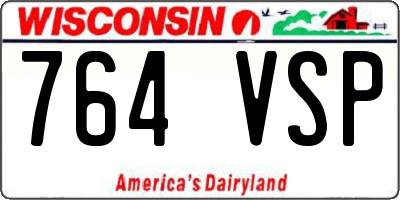 WI license plate 764VSP