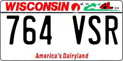 WI license plate 764VSR