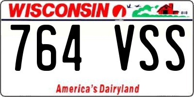 WI license plate 764VSS