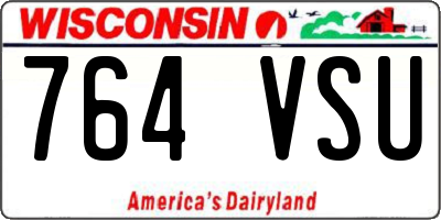 WI license plate 764VSU