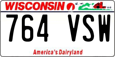 WI license plate 764VSW