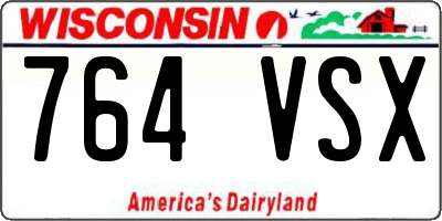 WI license plate 764VSX