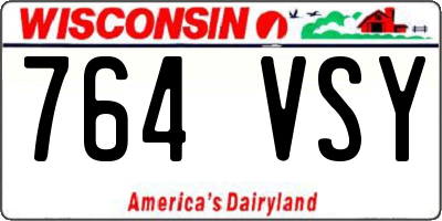 WI license plate 764VSY