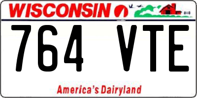 WI license plate 764VTE
