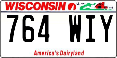 WI license plate 764WIY