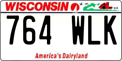 WI license plate 764WLK