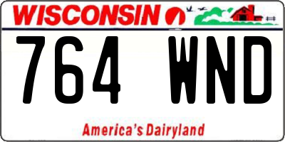 WI license plate 764WND
