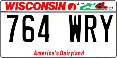WI license plate 764WRY